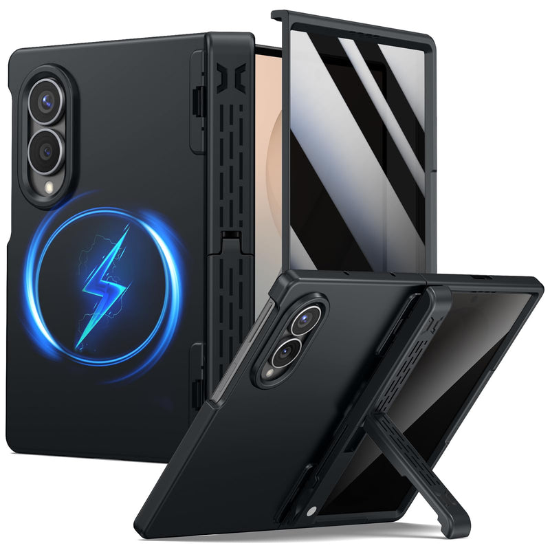 seacosmo for Samsung Galaxy Z Fold 8 Case with Stand Privacy Screen Black | Built-in Tempered Glass Protector, Hinge Protection, Kickstand, Magnetic, Full Body Phone Case for Galaxy Z Fold 8 (2026) Black Privacy