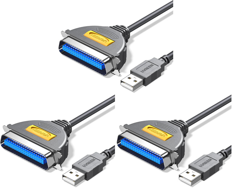UGREEN 10FT USB to Parallel Port Printer Cable, CN36 Cable Adapter IEEE1284 for Old Printer, Centronics Parallel Converter with Fast Transmission (Pack of 3) 10FT (Pack of 3)