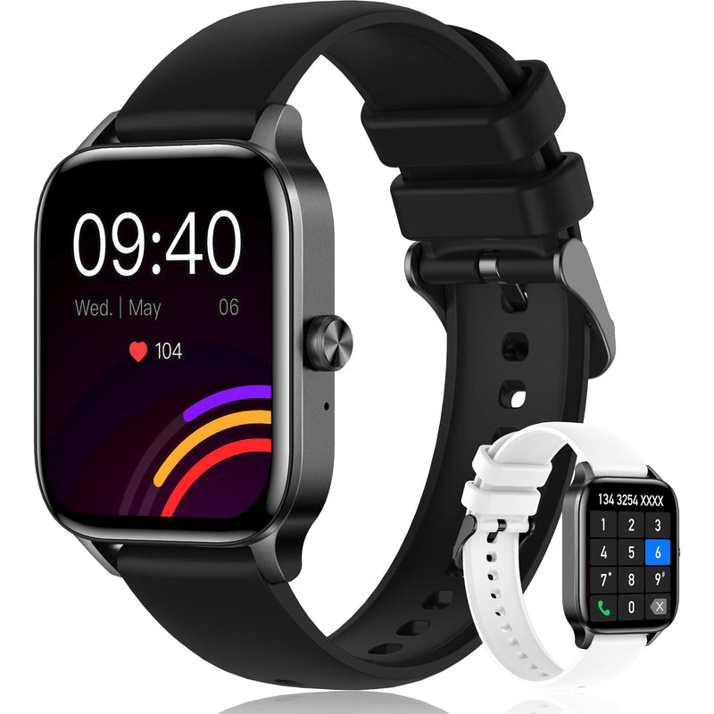 Smart Watch for Men Women (Answer/Make Calls) 1.85" HD Step Activity Black | Fitness Tracker Smartwatchr for Android iPhone Phones with Heart Rate/SpO2/Sleep Monitor, 120+ Sports Modes IP68 Waterproof