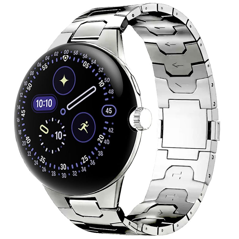Titanium Metal Band for Pixel Watch 4 3 45/41mm & Pixel Watch 2 1 | Magnetic Buckle,40% Lighter than Steel,Hypoallergenic,Corrosion Resistance,Fits wrists 6.3''-9'',Length Adjustable,Men Women silver pixel watch 4/3/2/1 41mm