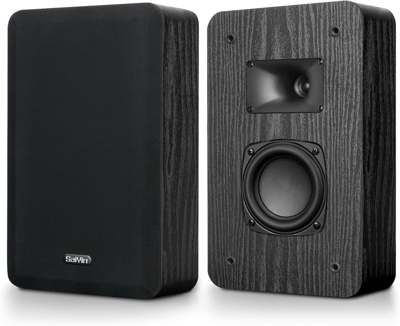 Saiyin Slim Wall Speakers (Pair),Wall Mount Surround Speakers,4 Ohms,3.5-Inch Woofer with Horn Tweeter, Home Theater Speaker for Living Room,Office,Kitchen | 4 Ohms,3.5-Inch Woofer with Horn Tweeter, Home Theater Speaker for Living Room,Office,Kitchen