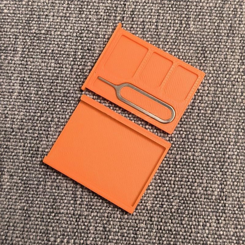 1PCS SIM Card Storage Case with SIM Eject Pin Portable Mini Safe Holder for SIM TF Memory Cards Organizer (Orange) Orange