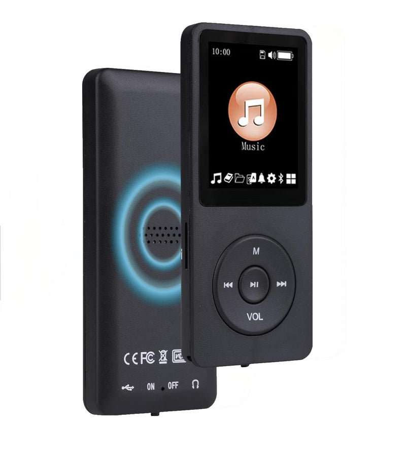 128GB Portable MP3 Player, with Bluetooth 5.2, Music Player with Built-in HD Loudspeaker, HiFi Lossless Sound, E-Book Reader, Earphones Included, Voice Recorder Black