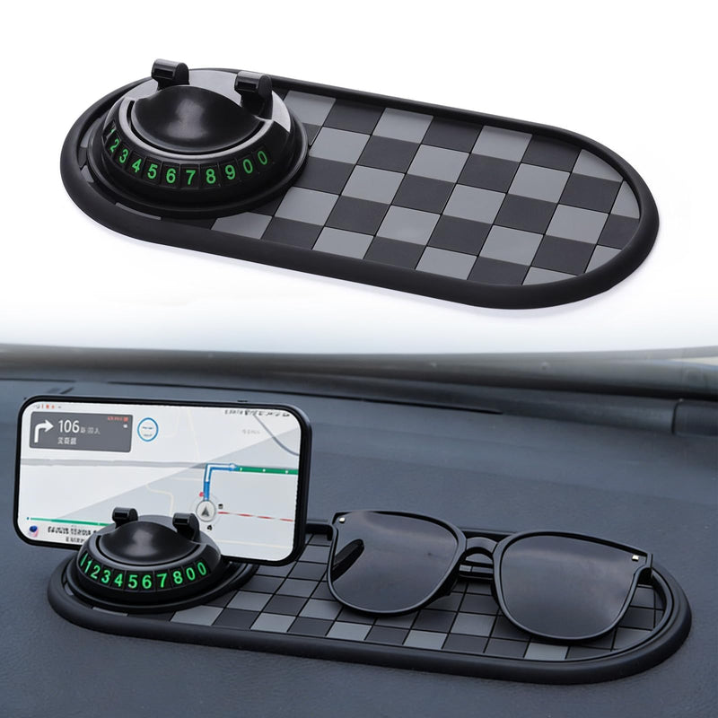 Multi Functional Anti-Slip Car Phone Mat with 360° Rotating Phone Holder for Phones, Sunglasses, and Daily Essentials