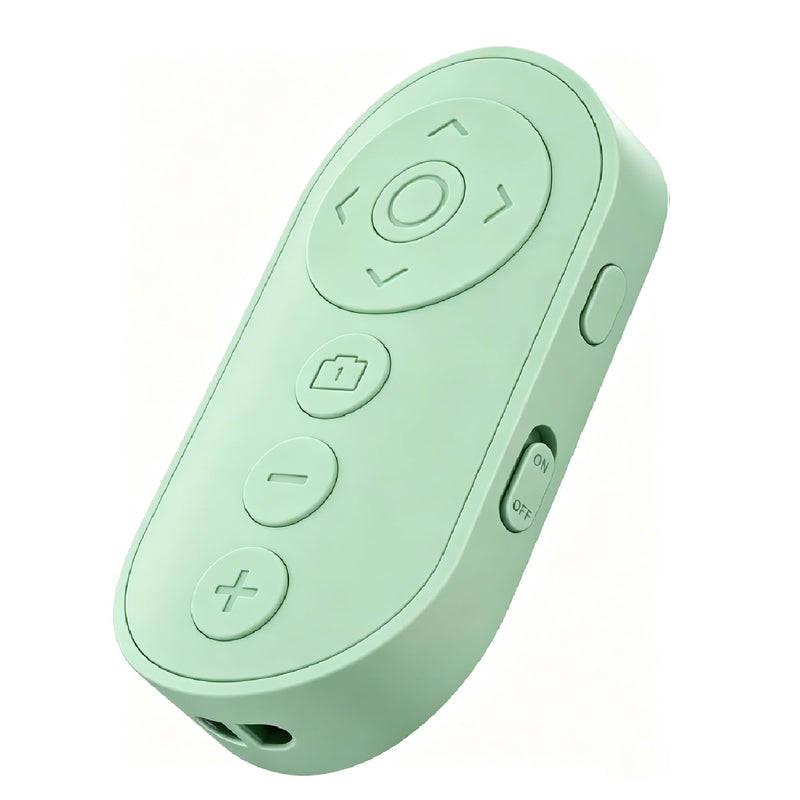 Rechargeable Camera Remote for iPhone Android, Zoom Control | Zoom Control | Front/Rear Camera Switch, Photo & Video Shutter, TikTok Scrolling, Page Turner, bluthooth 10m Wireless Clicker Green