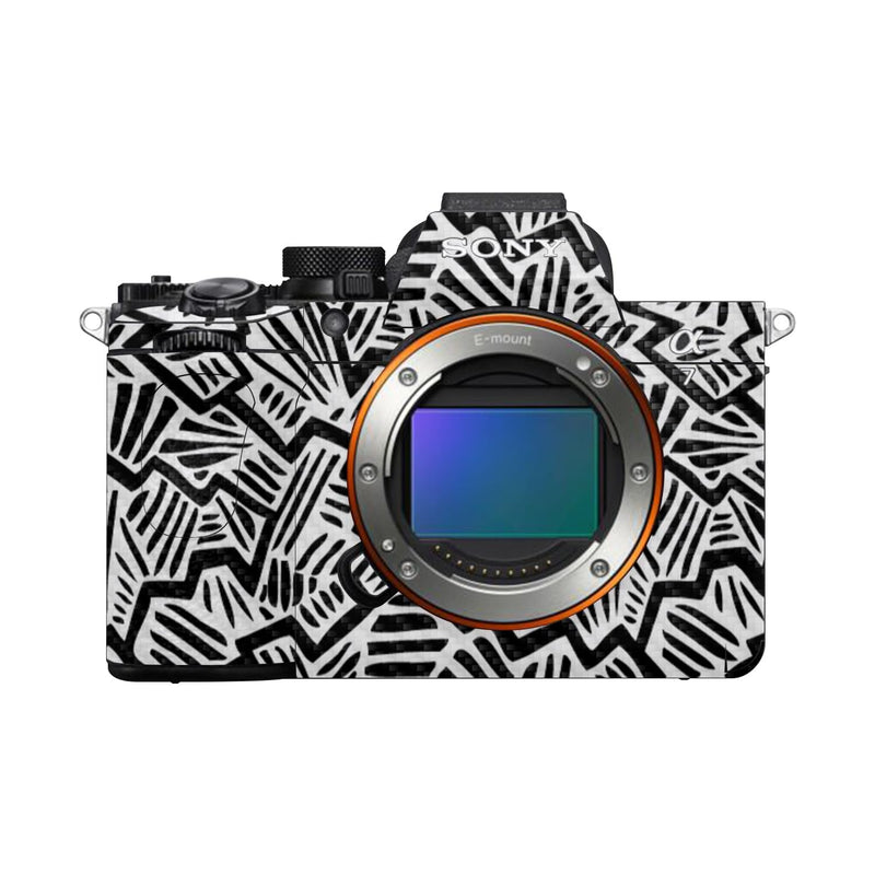 Carbon Fiber Camera Skin Compatible with Sony Alpha A7 Mark V (2025) - Abstract Black - Premium 3M Vinyl Protective Wrap Decal Cover - Easy to Apply | Crafted in the USA by MightySkins Alpha A7 Mark V (2025) Textured Carbon Fiber Finish