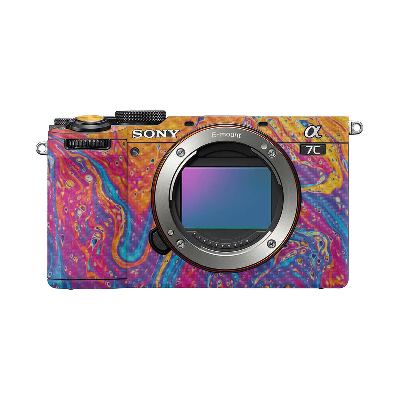 Carbon Fiber Camera Skin Compatible with Sony A7C Mark II (2023) - Paint Currents - Premium 3M Vinyl Protective Wrap Decal Cover - Easy to Apply | Crafted in the USA by MightySkins A7C Mark II (2023) Textured Carbon Fiber Finish