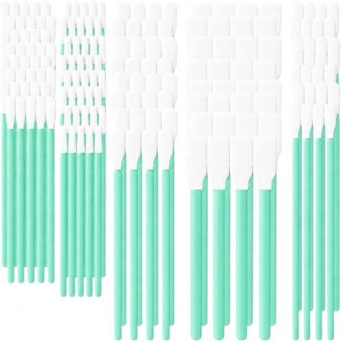 150PCS Microfiber Cleaning Swabs, 5-Size Lint Free Swabs Cleaning Q Tips for 3D Printers, Drones, Camera Lenses, Optics, Electronics, Auto Detailing, Arts and Crafts Green
