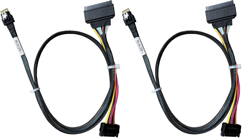 𝐃𝐢𝐋𝐢𝐧𝐤𝐞𝐫 PCIe Gen4 𝐒𝐥𝐢𝐦𝐒𝐀𝐒 4X to 𝐔.𝟐 𝐍𝐕𝐌𝐞 Adapter,𝐒𝐅𝐅-𝟖𝟔𝟓𝟒 38P to 𝐒𝐅𝐅-𝟖𝟔𝟑𝟗 68P Cable with Power, 75CM (Pack of 2) 75CM (Pack of 2)