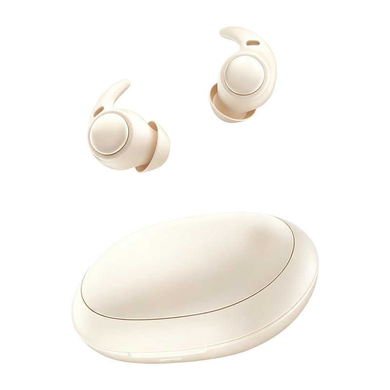 NE76 Sleep Earbuds Bluetooth 5.4 in Ear, AI Translation Headphones Real Time 150 Languages, Waterproof Mini Sleep Headphones Small Design for Side Sleepers for Travel Education Business Meeting Beige