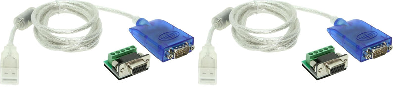 Gearmo RS485 to USB Adapter with LED Indicators, FTDI Chipset, Terminal Board, ESD Protection, Supports Windows 11, Linux, MacOS X, RS422 to USB Compatible, 5ft Cable (Pack of 2) 5 feet (Pack of 2)