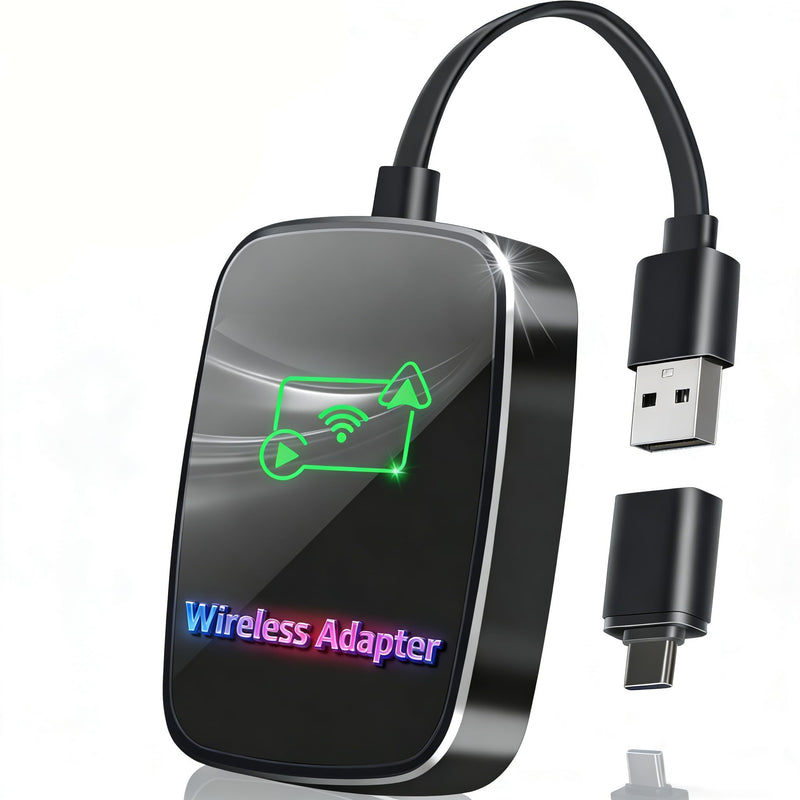 Omeyo Wireless CarPlay Adapter for CarPlay & Android Auto | Plug & Play 5.8GHz WiFi in 10s, Stable No Lag for Factory Wired Cars, Compatible with iPhone & Android Black