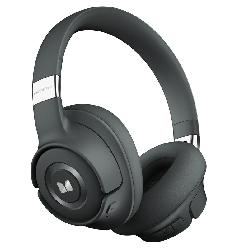 Monster Persona SE ANC Active Noise Cancelling Headphones, Bluetooth Headphones Over Ear, 60H Playtime, HiFi Stereo Audio, Deep Bass, Built-in Mic, Wireless Headsets for Home Office(Grey) Grey