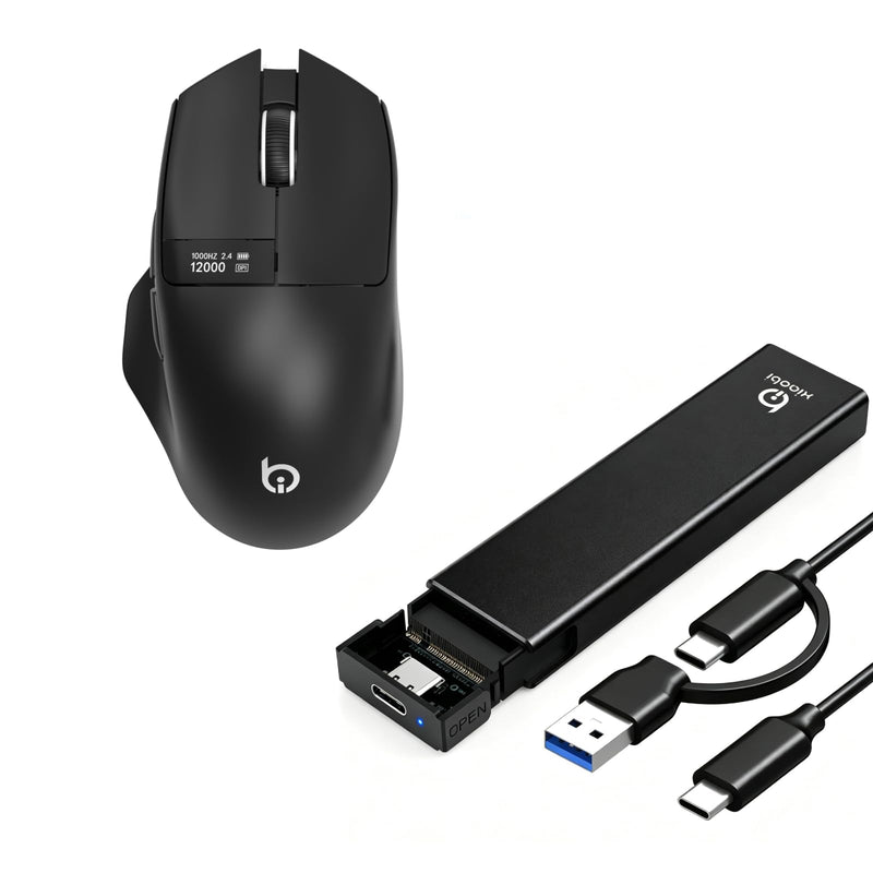 M.2 NVMe SSD Enclosure and xiaobi G9Pro Wireless Bluetooth Mouse