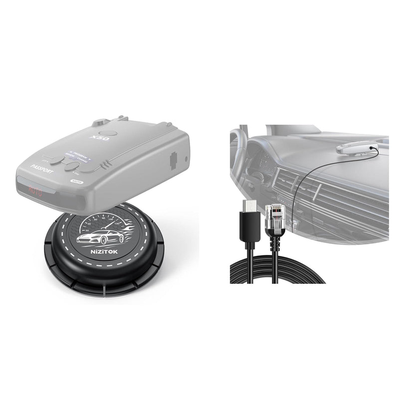 Magnetic Radar Detector Mount & Type-C to RJ11 Power Cable