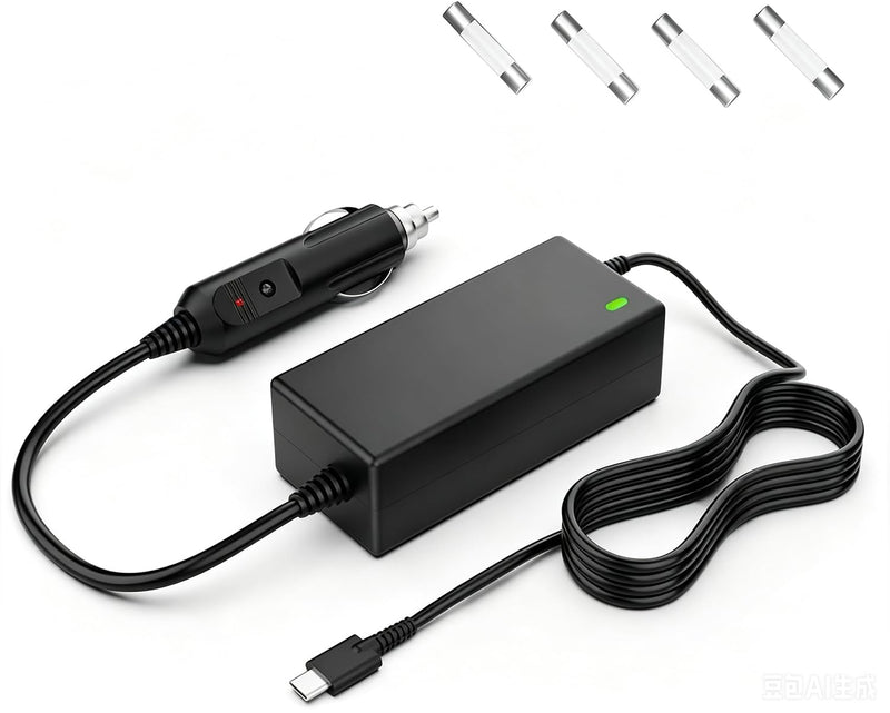 VHBW 90W USB-C Car Charger for Dell Latitude XPS Lenovo ThinkPad MacBook | 20V 4.5A 90W USB-C PD Car Charger With ETL Safety, Long Cable, Compatible With Laptop And USB-C Devices