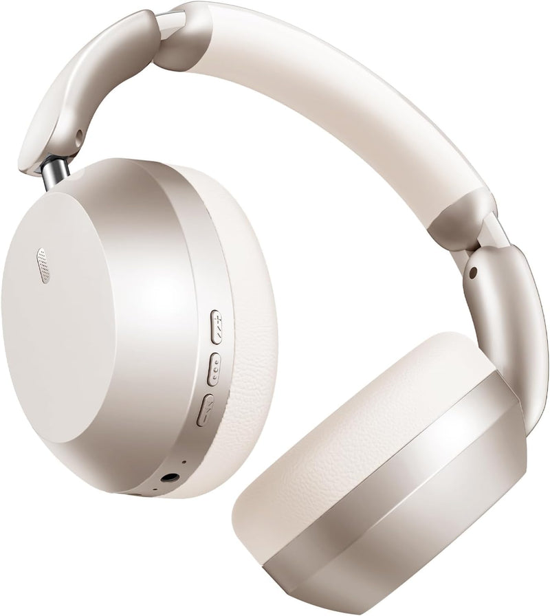 Wentronic Y04 Bluetooth Headphones Active Noise Cancelling Wireless Over Ear Headsets 48 Hours Playtime High Sound Quality Foldable Earphones with Soft Ear Cushion for Travel - Starlight
