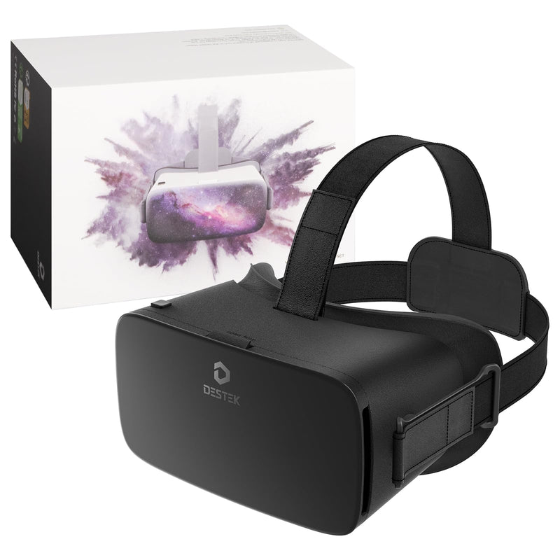 DESTEK V5 VR Headset for Kids & 5.5in-7.0in Screen Phone & 100+ Apps, Touch Button for YouTube, 110° FOV Anti-Blue Light HD Lenses, Compatible with iPhone & Android