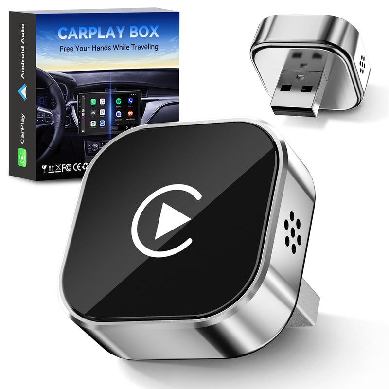 2026 Wireless Car Adapter - Universal Smart Screen Converter, USB-C/Type-C,Plug & Play, Zero Delay Needs Built-in Vehicle System (Silver) Silver