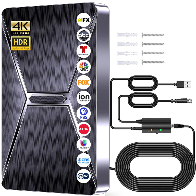 2026 Upgraded Indoor TV Antenna,5000+ Miles Range HD Digital Antenna for Smart TV, Strongest with Amplified Signal Booster Supports 4K 8K 1080p All TVs- 38FT Coaxial Cable for Local Channels