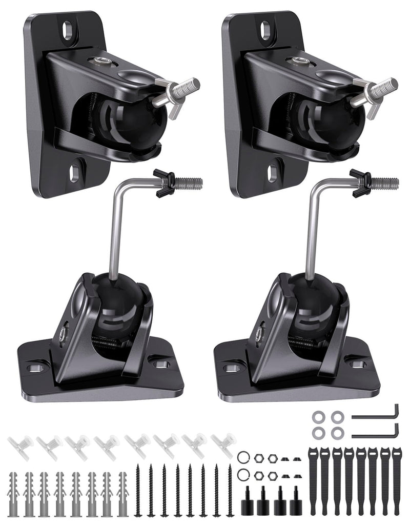 Surround Sound Rear Speaker Wall Mount, Ceiling Mount Bracket for Universal Satellite, fits Thread Hole with 1/4"- 20, 5mm & 4mm Thread, Works with Roku, Samsung q990F/990D, Holds up to 11 lbs
