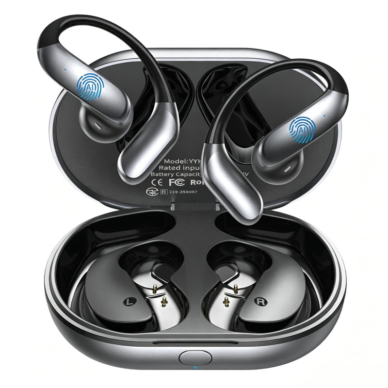Ai Translation Earbuds Real Time, Two-Way Translation Headphones 198+ Languages, Audifonos Traductores Inglés Español, Translator Earbuds for Travel, Business & Learning - Silver Grey