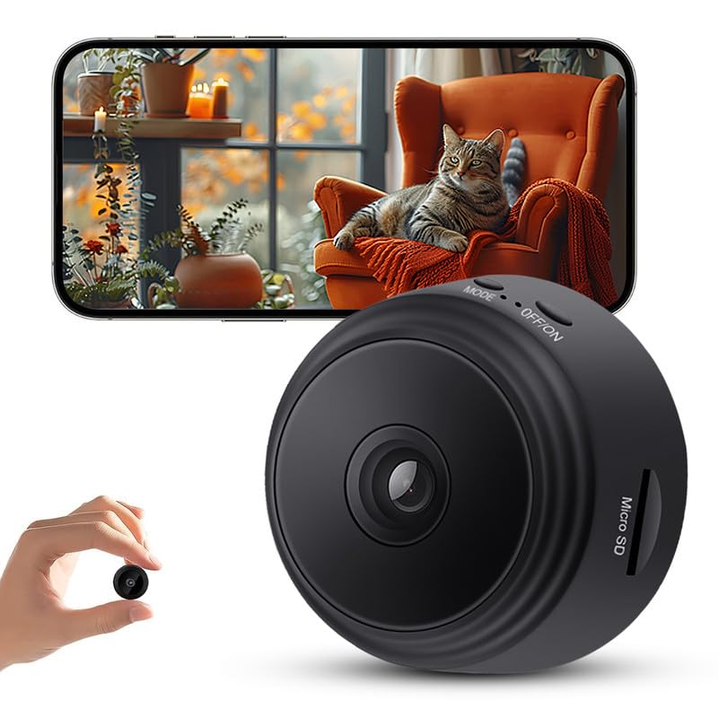 Hidden Camera - Spy Cameras - Nanny Cam - WiFi Wireless Cam - 1080P HD Small Camera with Motion Detection and Night Vision，Security Cameras for Home/Office/Baby Monitoring-A9 Black