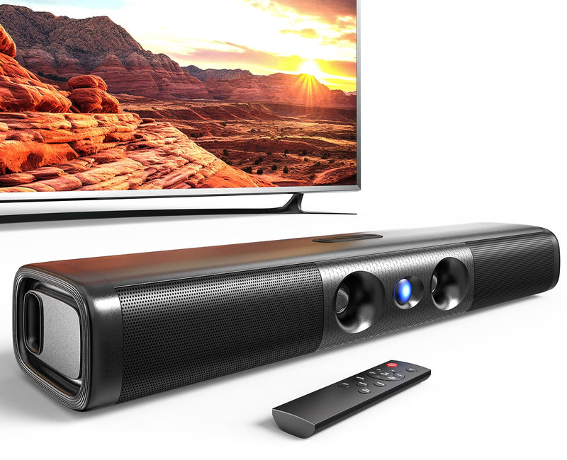 17 Inch Sound Bar for Smart TV, 60W Soundbar with Deep Bass | Dual-Horn Port, Crystal Dialogue, Bluetooth 5.3, ARC/Optical/AUX Inputs, Compact Speaker for TV/Projector/PC/Gaming/Bedroom 17 Inch Soundbar