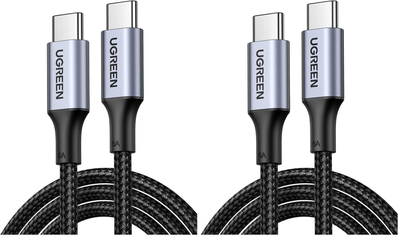 UGREEN 100W USB C to USB C Cable, Fast Charging Cable, 4-Pack, 10ft, Black 10FT (Pack of 2)