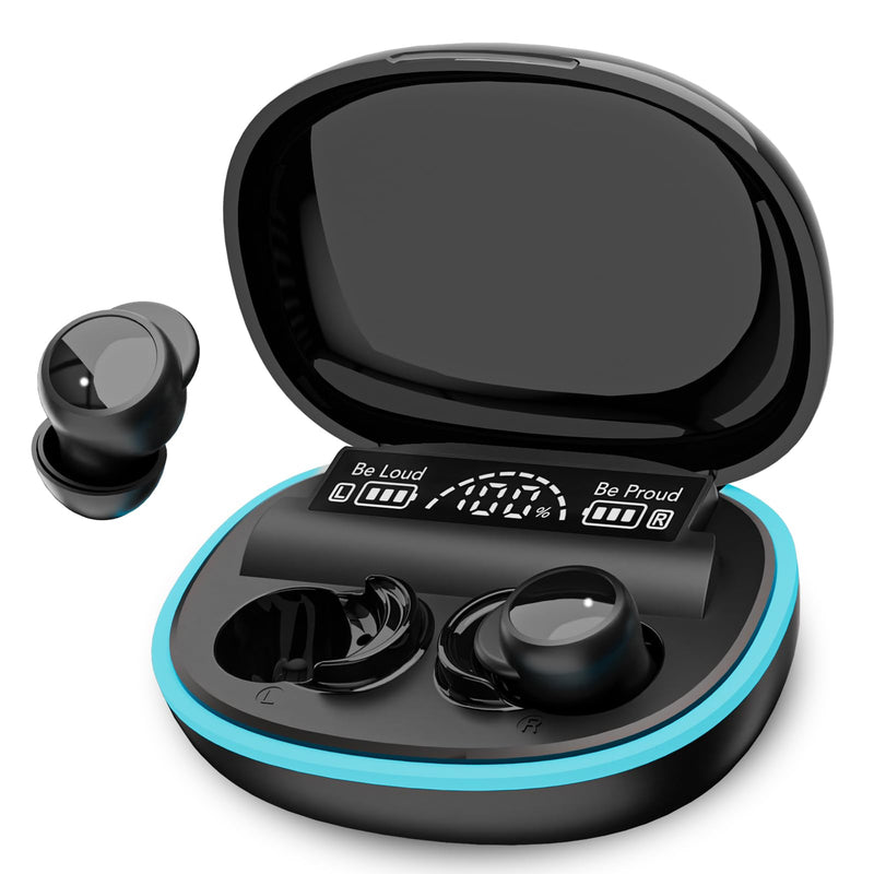 Sleep Earbuds for Side Sleepers, Mini Invisible Bluetooth Earbuds, Ultra-Light Sleep Headphones HiFi Sound, Long Battery Life, LED Display, Bluetooth 5.4, ANC Noise Cancelling, Black