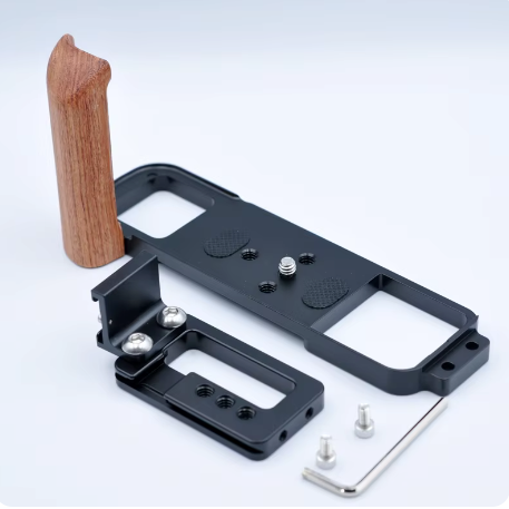 Wood Hand Grip Holder for Fujifilm GFX 50R Camera L Plate Bracket Wooden Handmade Handle