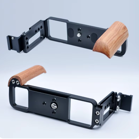 Wood Hand Grip Holder for Fujifilm GFX 50R Camera L Plate Bracket Wooden Handmade Handle