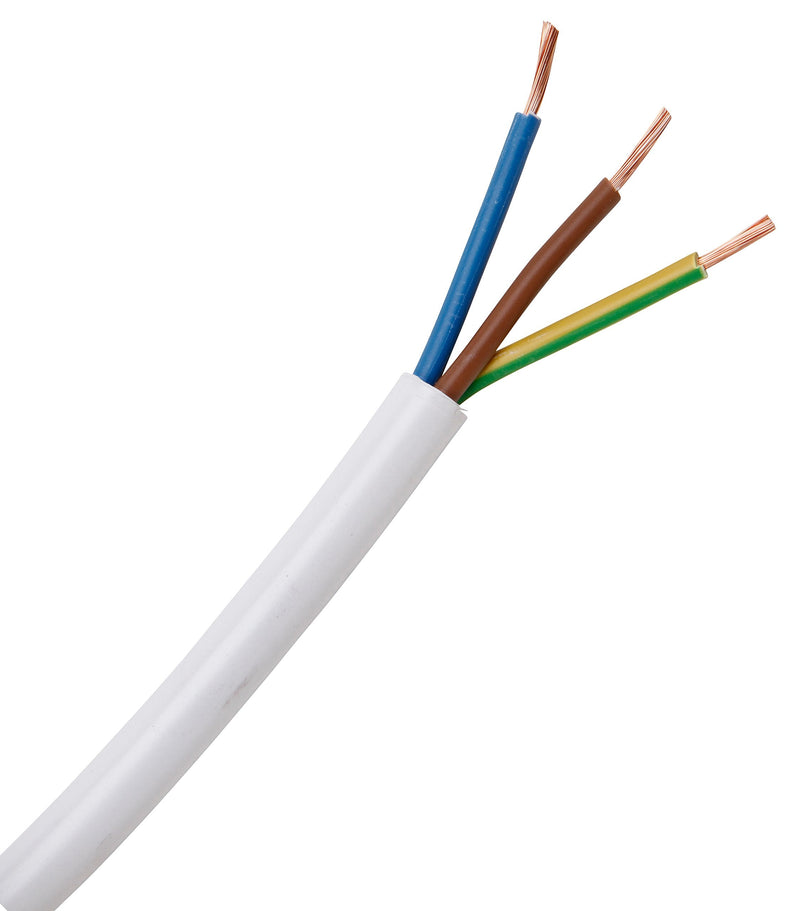 Kopp Power cord H03 VV-F, 3 x 0.75 mm². 2-White 10 m Single