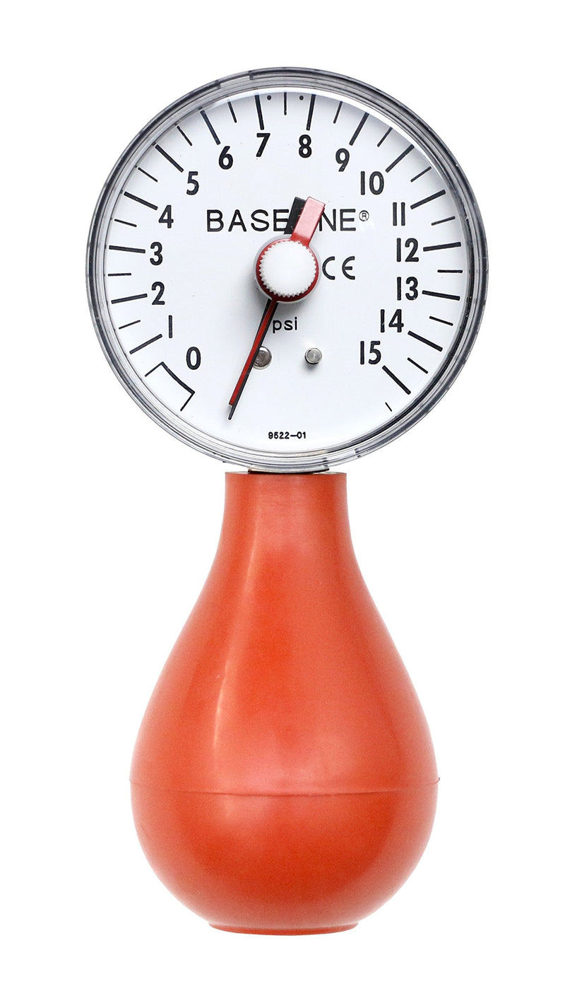 Baseline 12-0293 Dynamometer, Pneumatic Squeeze Bulb with Reset, 15 PSI Capacity