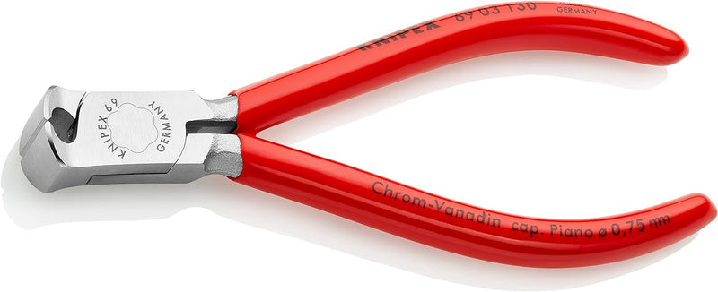 Knipex 69 03 130 End Cutting Nipper for mechanics chrome plated plastic coated 130 mm Chrome-plated