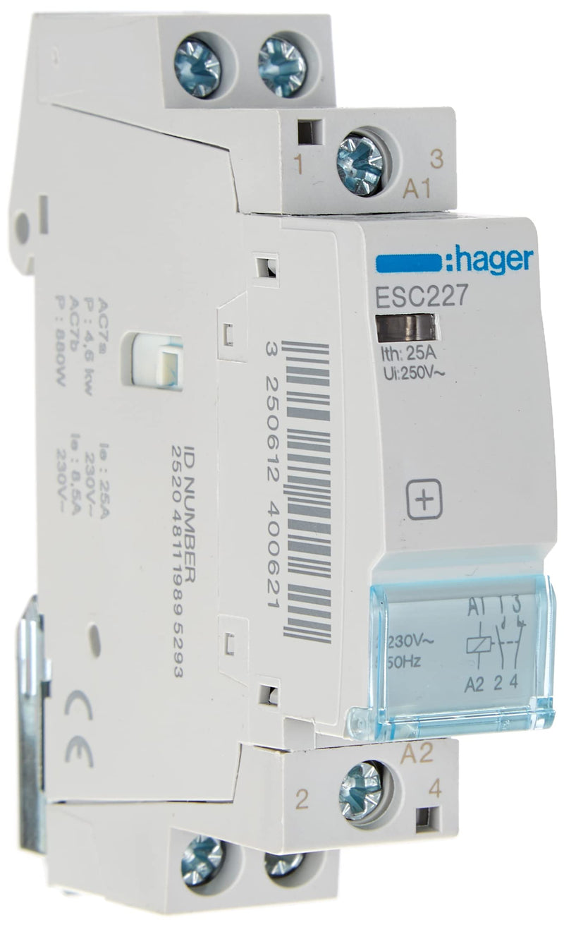 hager-esc227-commutatore Legrand Lexic, 25 A, 1 NA 1 NC, 230 V