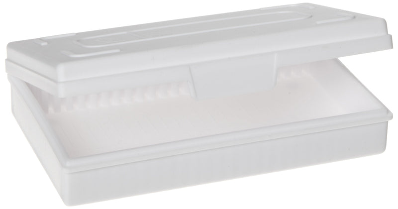 [AUSTRALIA] - Heathrow Scientific HD15990C White Polypropylene 25 Place Economy Microscope Slide Box, 141mm Length x 92mm Width x 36mm Height 