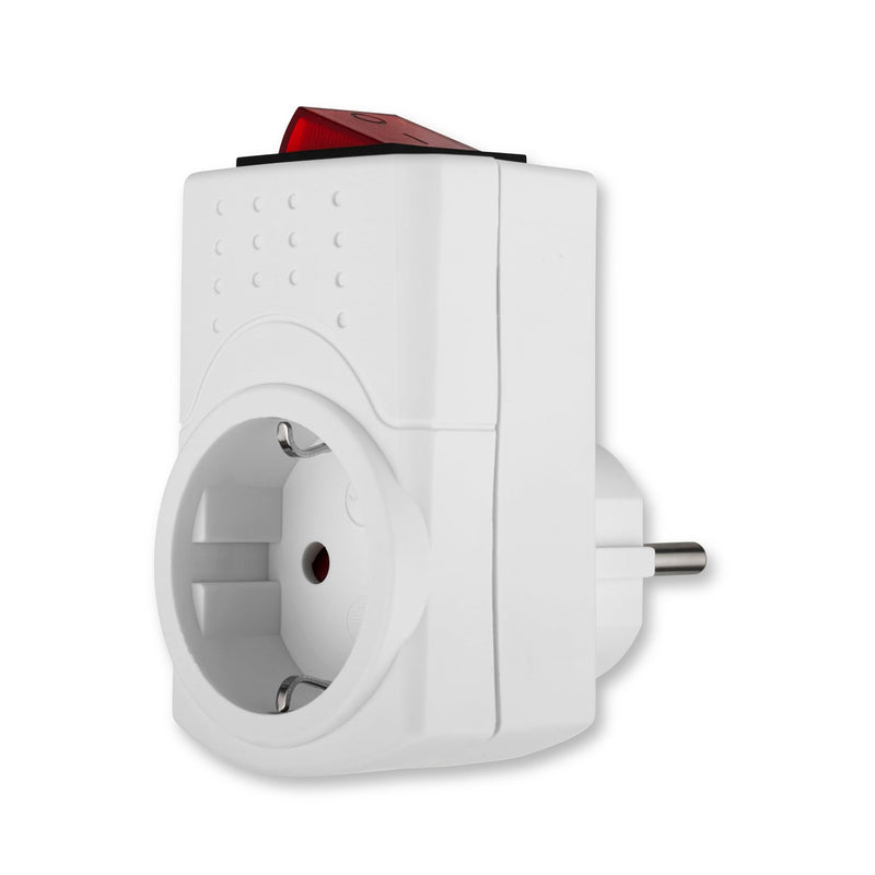 REV Socket adapter, switchable socket, transition plug, switchable socket max. 3500 W, white White 1