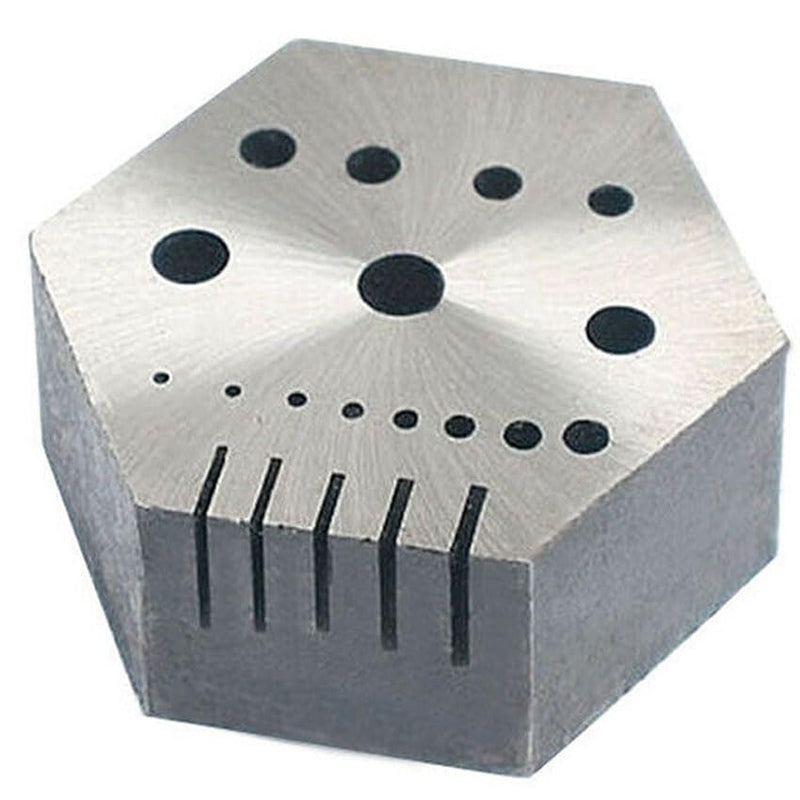 [AUSTRALIA] - Hexagonal Steel Riveting Anvil Block 7/8" Thick Multi-Functional Bench Hex Steel Block Drilling Jewelry Watchmakers, Craftsman 