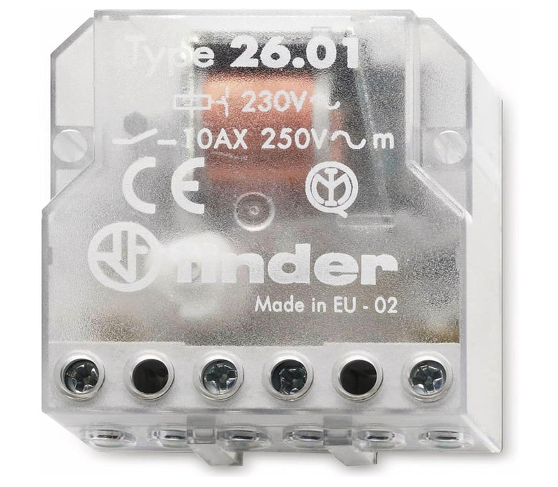 Finder 260280120000PAS Step Relay Box 230 VAC 1 NO 10 A 1 Stück Stromstoßschalter für Unterputzdose