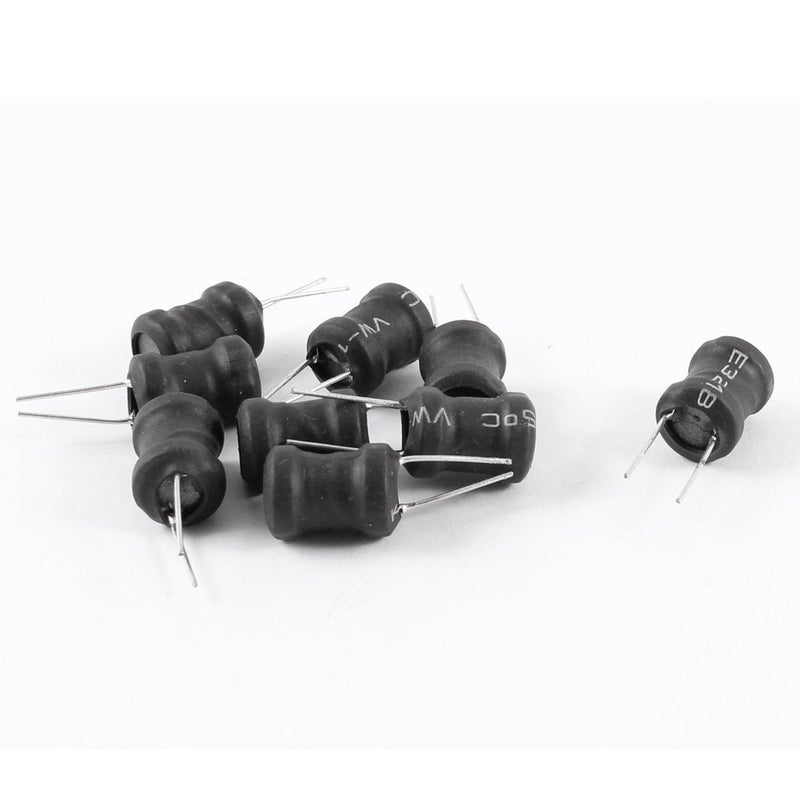 Sourcingmap 1MH 9mm x 12mm UL-polyolefin Metal Electronic Circuit Inductors 10 Pcs - Black
