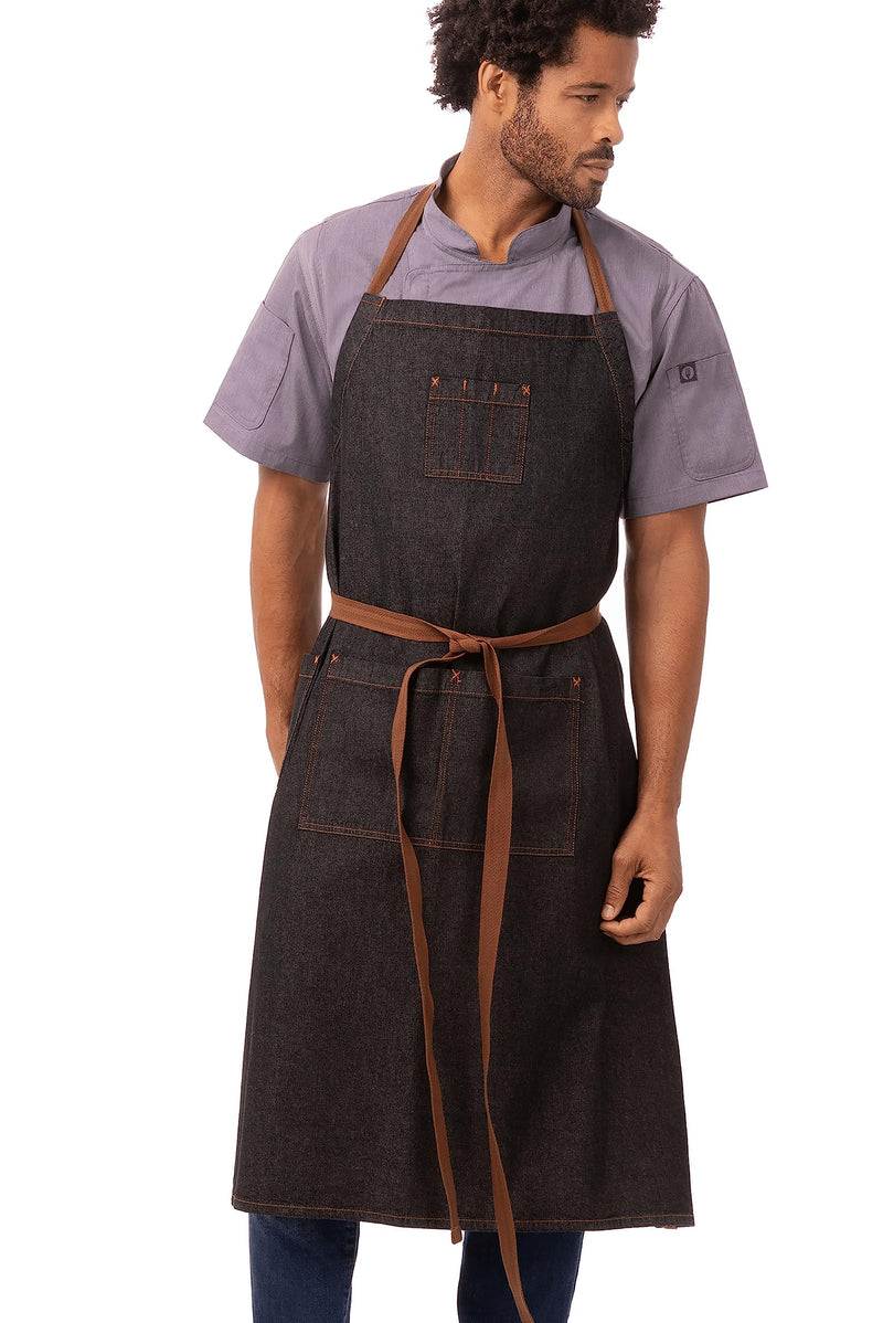 Chef Works Unisex Memphis Chefs Bib Apron One Size Black