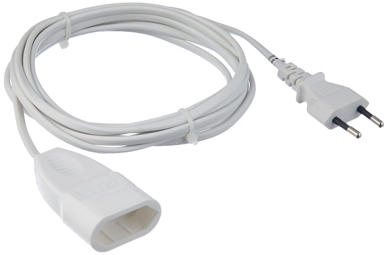 Meister Euro extension - Plastic Cable - IP20 Indoor - Ideal for Lamps and Fairy Lights / Extension Cable / Euro Plug / Euro Coupling 3 m 1 piece White