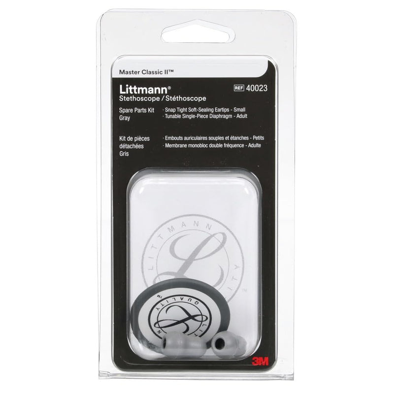 3M Littmann Stethoscope Spare Parts Kit – Gray, Compatible with Master Classic II™, Includes Snap Tight Soft-Sealing Small Eartips, Tunable Diaphragm & Rim, 40023