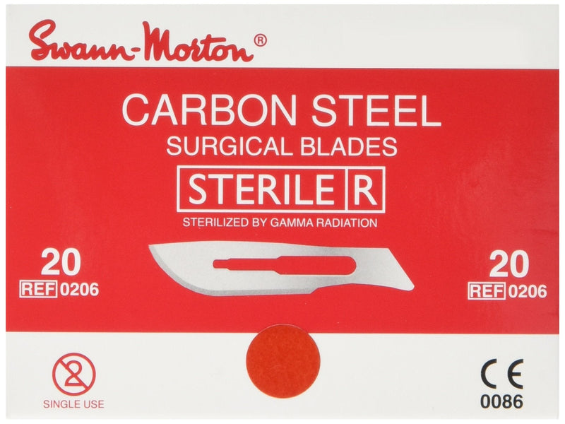 Swann Morton 0206 Blade Sterile Size 20 (Pack of 100) 20 EU