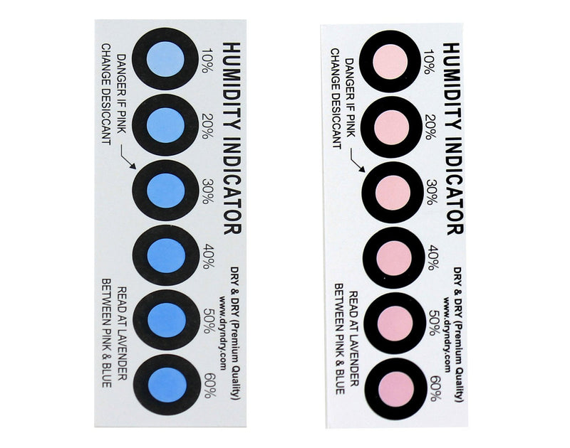 Dry & Dry Premium Humidity Indicator Cards 20 Pack (Reusable) - 10-60% 6 Spot (20 Cards)
