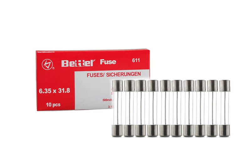 Pack of 10 Fuses 10 A Fast 6.3 x 32 mm 10A