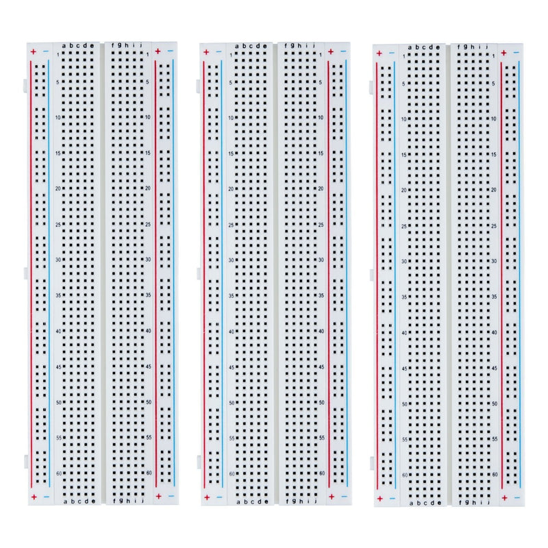 ELEGOO 3 Breadboard 830 Pin Solderless Prototype PCB Board Kit for Arduino Proto Shield Distribution Connection Blocks