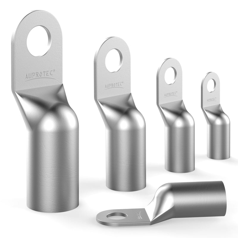 AUPROTEC 10 x Tubular Cable Lugs 16 mm² Hole Diameter M8 Uninsulated SC Cable Connectors Made of Tin-Plated Copper 10 Stück