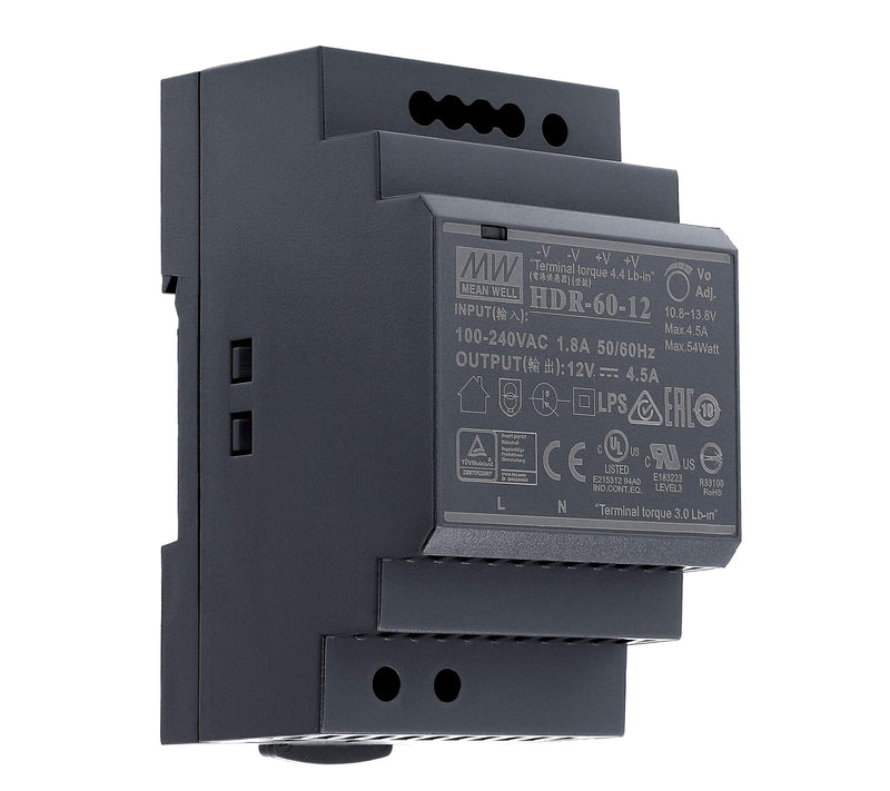 Mean Well HDR-60-12 DIN Rail Power Supply DIN-Rail 12 VDC 4.5 A 54 Watt